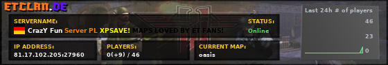 CrazY Fun Server PL XPSAVE! MAPS LOVED BY ET FANS!